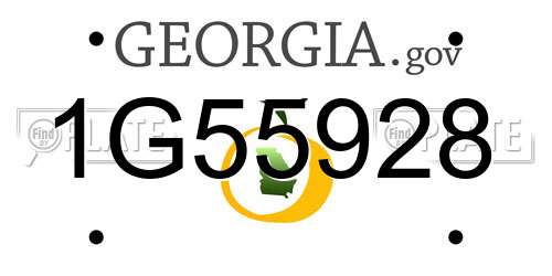 1G55928 Georgia License Plate
