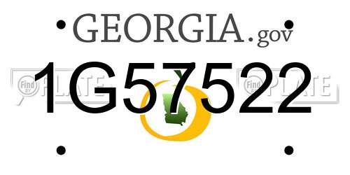 1G57522 Georgia License Plate