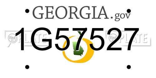 1G57527 Georgia License Plate