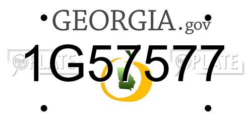 1G57577 Georgia License Plate
