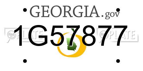 1G57877 Georgia License Plate