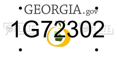 1G72302 Georgia License Plate