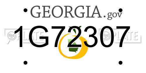 1G72307 Georgia License Plate