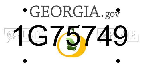 1G75749 Georgia License Plate