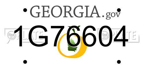 1G76604 Georgia License Plate