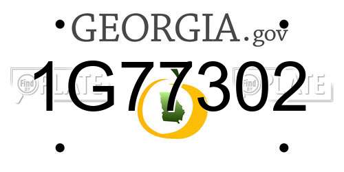1G77302 Georgia License Plate