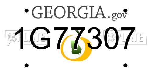 1G77307 Georgia License Plate