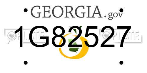 1G82527 Georgia License Plate