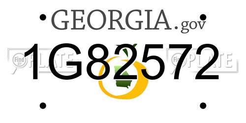 1G82572 Georgia License Plate