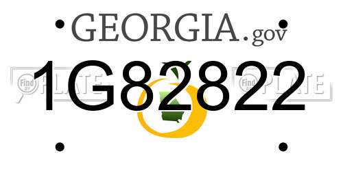 1G82822 Georgia License Plate