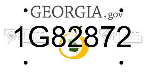 1G82872 Georgia License Plate