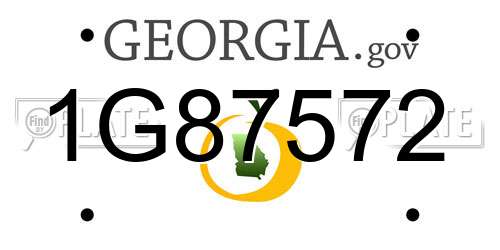 1G87572 Georgia License Plate