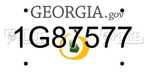1G87577 Georgia License Plate