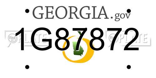 1G87872 Georgia License Plate