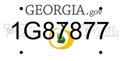 1G87877 Georgia License Plate