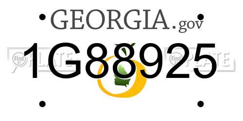 1G88925 Georgia License Plate