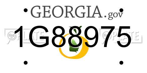 1G88975 Georgia License Plate