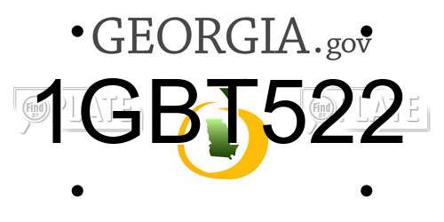 1GBT522 Georgia License Plate
