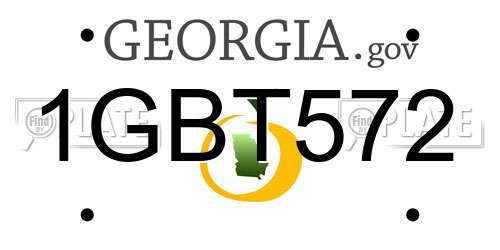 1GBT572 Georgia License Plate
