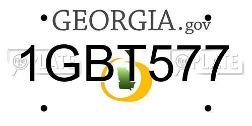 1GBT577 Georgia License Plate