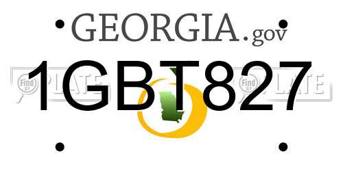 1GBT827 Georgia License Plate