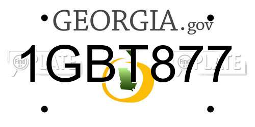 1GBT877 Georgia License Plate