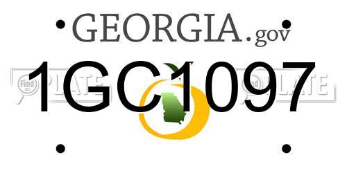 1GC1097 Georgia License Plate