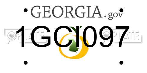 1GCI097 Georgia License Plate