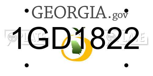 1GD1822 Georgia License Plate