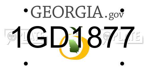 1GD1877 Georgia License Plate