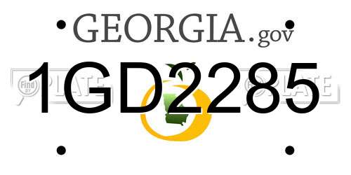 1GD2285 Georgia License Plate