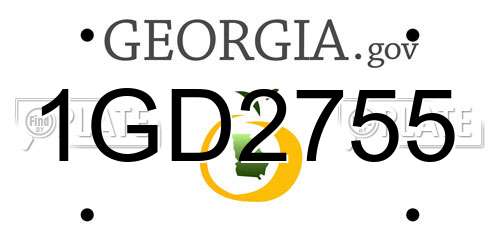 1GD2755 Georgia License Plate