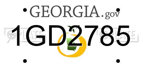 1GD2785 Georgia License Plate