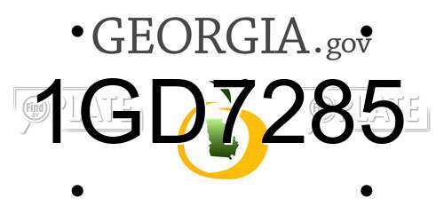 1GD7285 Georgia License Plate