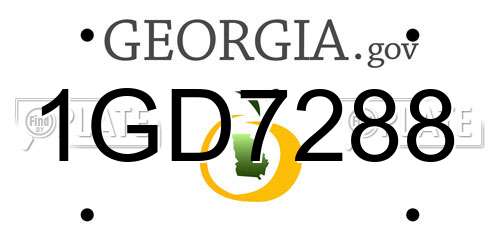 1GD7288 Georgia License Plate