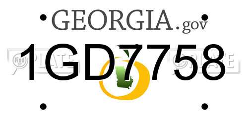 1GD7758 Georgia License Plate