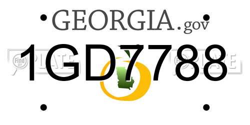 1GD7788 Georgia License Plate