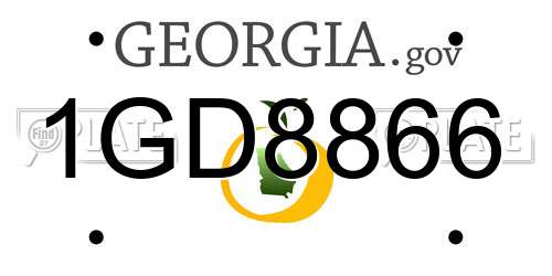 1GD8866 Georgia License Plate