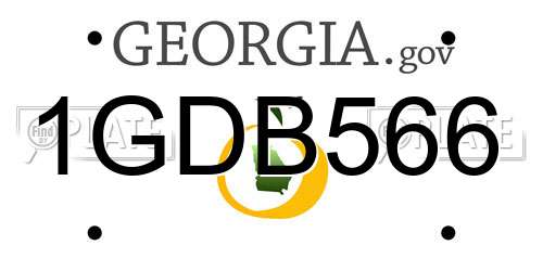 1GDB566 Georgia License Plate