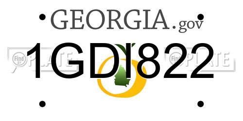 1GDI822 Georgia License Plate