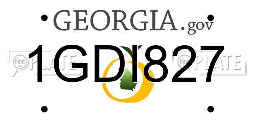1GDI827 Georgia License Plate