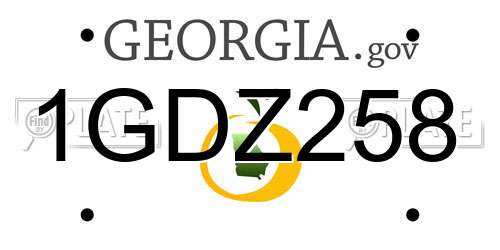 1GDZ258 Georgia License Plate