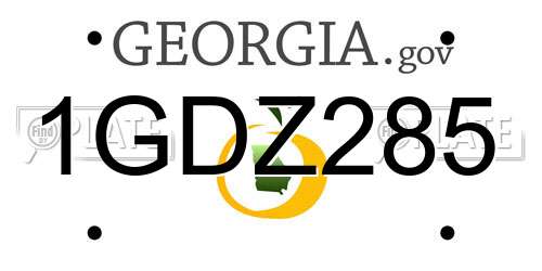 1GDZ285 Georgia License Plate