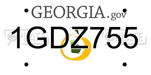 1GDZ755 Georgia License Plate