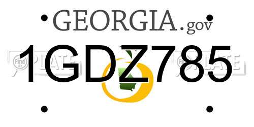 1GDZ785 Georgia License Plate