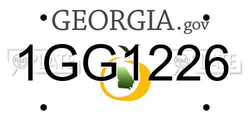 1GG1226 Georgia License Plate