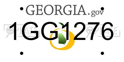 1GG1276 Georgia License Plate