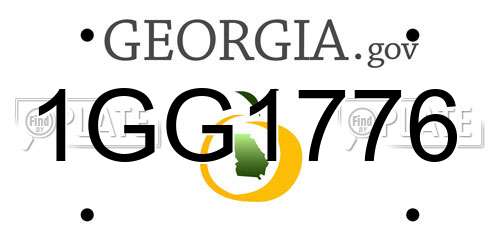 1GG1776 Georgia License Plate