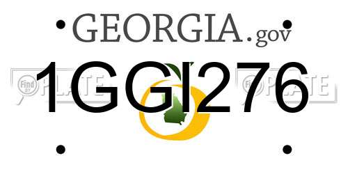1GGI276 Georgia License Plate