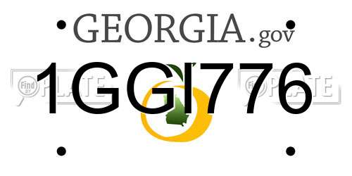 1GGI776 Georgia License Plate